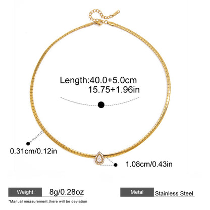 Luminous Box Chain Necklace Series — Halo Teardrop Box Chain · Gold