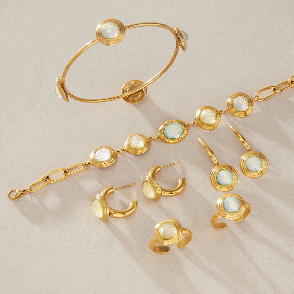 Luminous Resin Geometric Gold Jewelry Collection — view 4