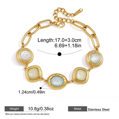 Luminous Resin Geometric Gold Jewelry Collection — Paperclip Chain Bracelet · Gold