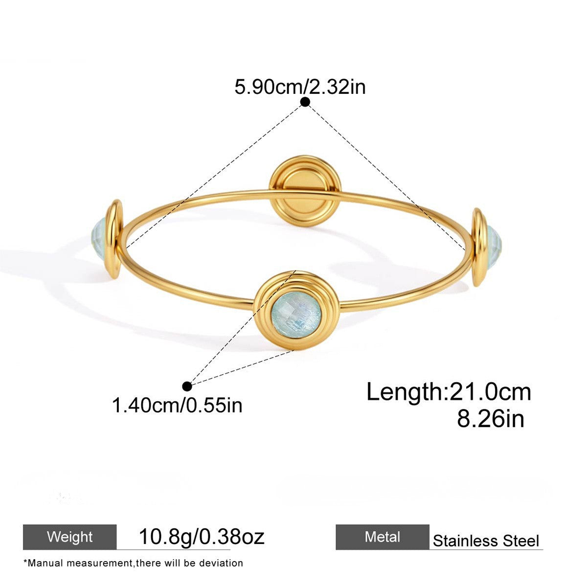 Luminous Resin Geometric Gold Jewelry Collection — Geometric Bangle · Gold