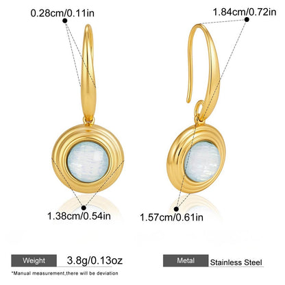 Luminous Resin Geometric Gold Jewelry Collection — Drop Earrings · Gold