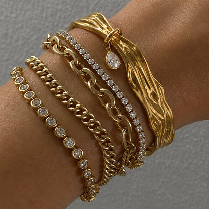 Golden Heavy Metal Stack Bracelet Collection