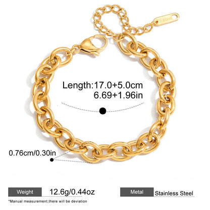 Golden Heavy Metal Stack Bracelet Collection — Chunky Paperclip Link Chain · Gold