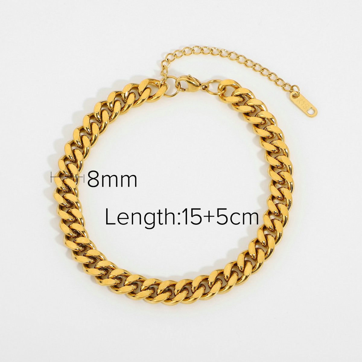 Golden Heavy Metal Stack Bracelet Collection — Heavy Curb Chain Bracelet · Gold