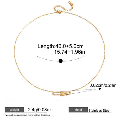 Safety Pin Drop Necklace with Cubic Zirconia — Knot Detail Pavé Safety Pin Necklace · Gold