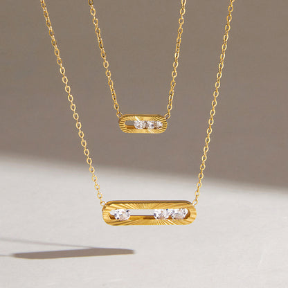 Sunray Zirconia Paperclip Necklace Series — view 5