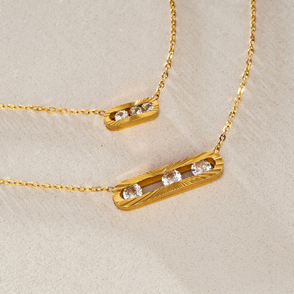 Sunray Zirconia Paperclip Necklace Series — view 4