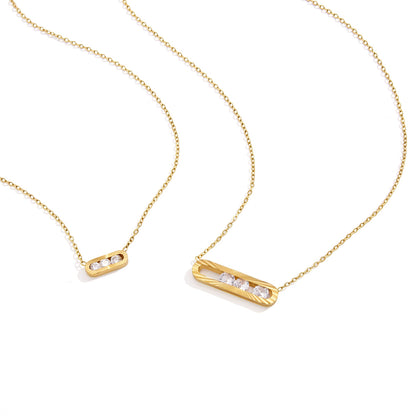 Sunray Zirconia Paperclip Necklace Series