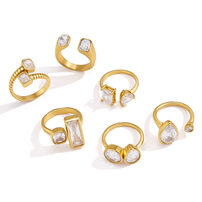 Dual Stone Zirconia Open Ring Series