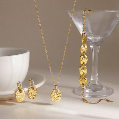 Hammered Stainless Steel Jewelry Set — view 6