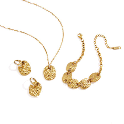 Hammered Stainless Steel Jewelry Set