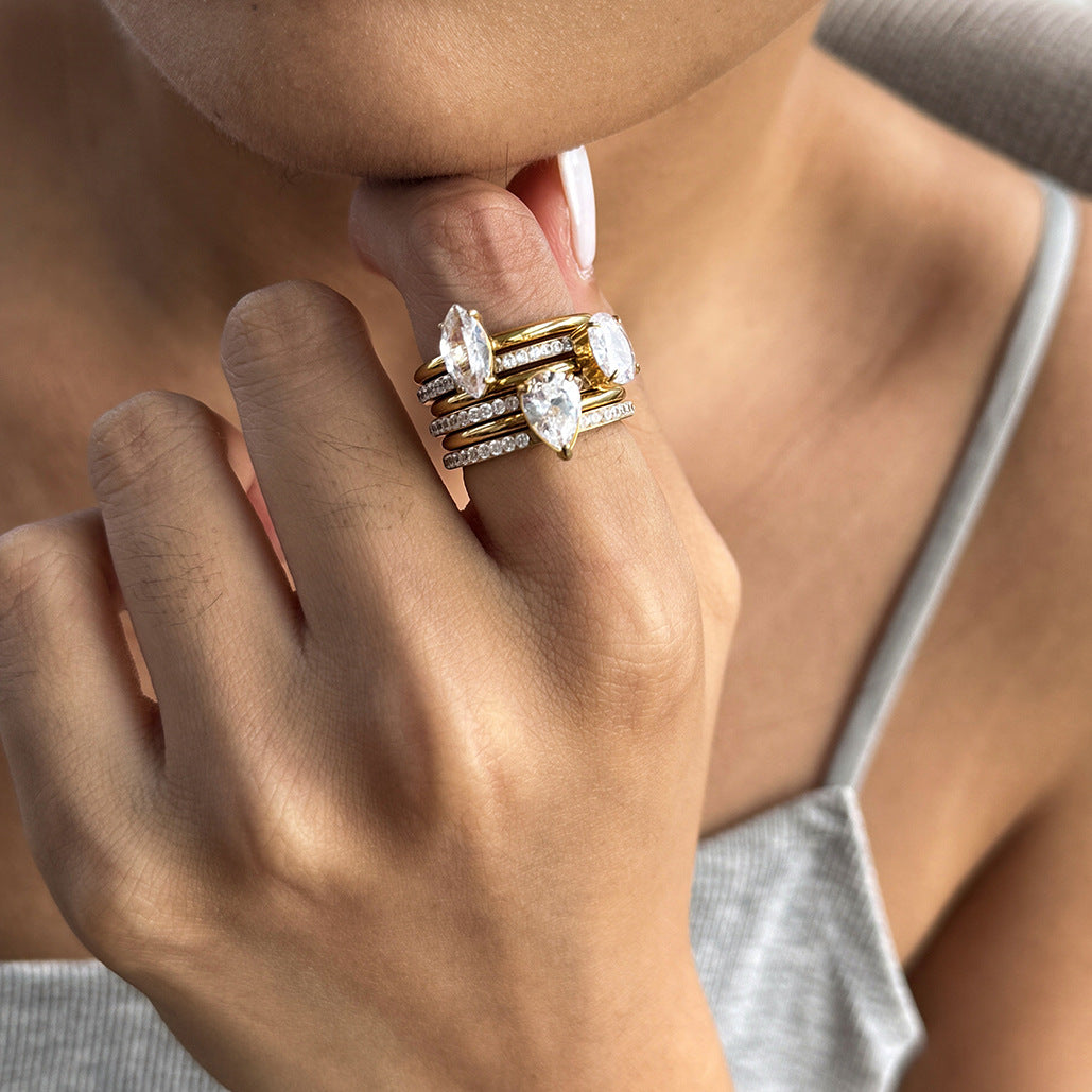 Premium CZ Stackable Ring Collection — view 3