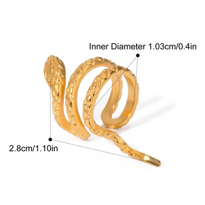 Serpent Zirconia Stainless Steel Earrings Set — Serpent Wrap Ear Cuff · Gold