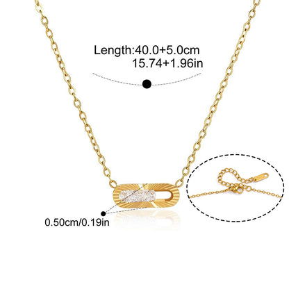 Sunray Zirconia Paperclip Necklace Series — Sunray Petite Necklace · Gold