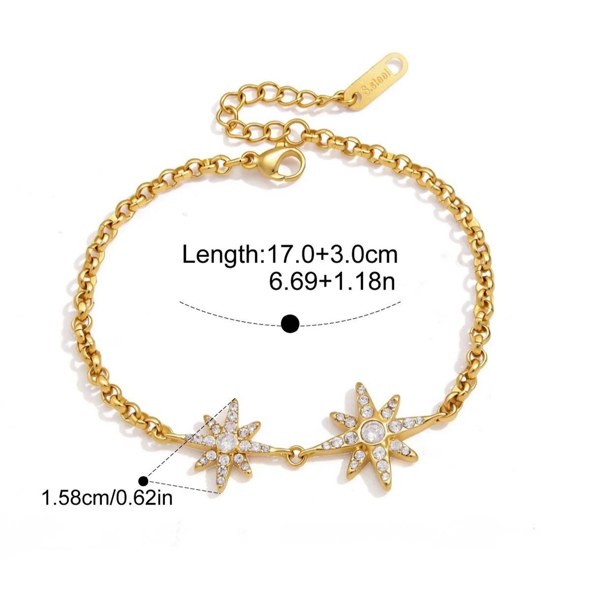 Celestial Starburst Stacking Bracelet — Two Gold Starburst · Gold