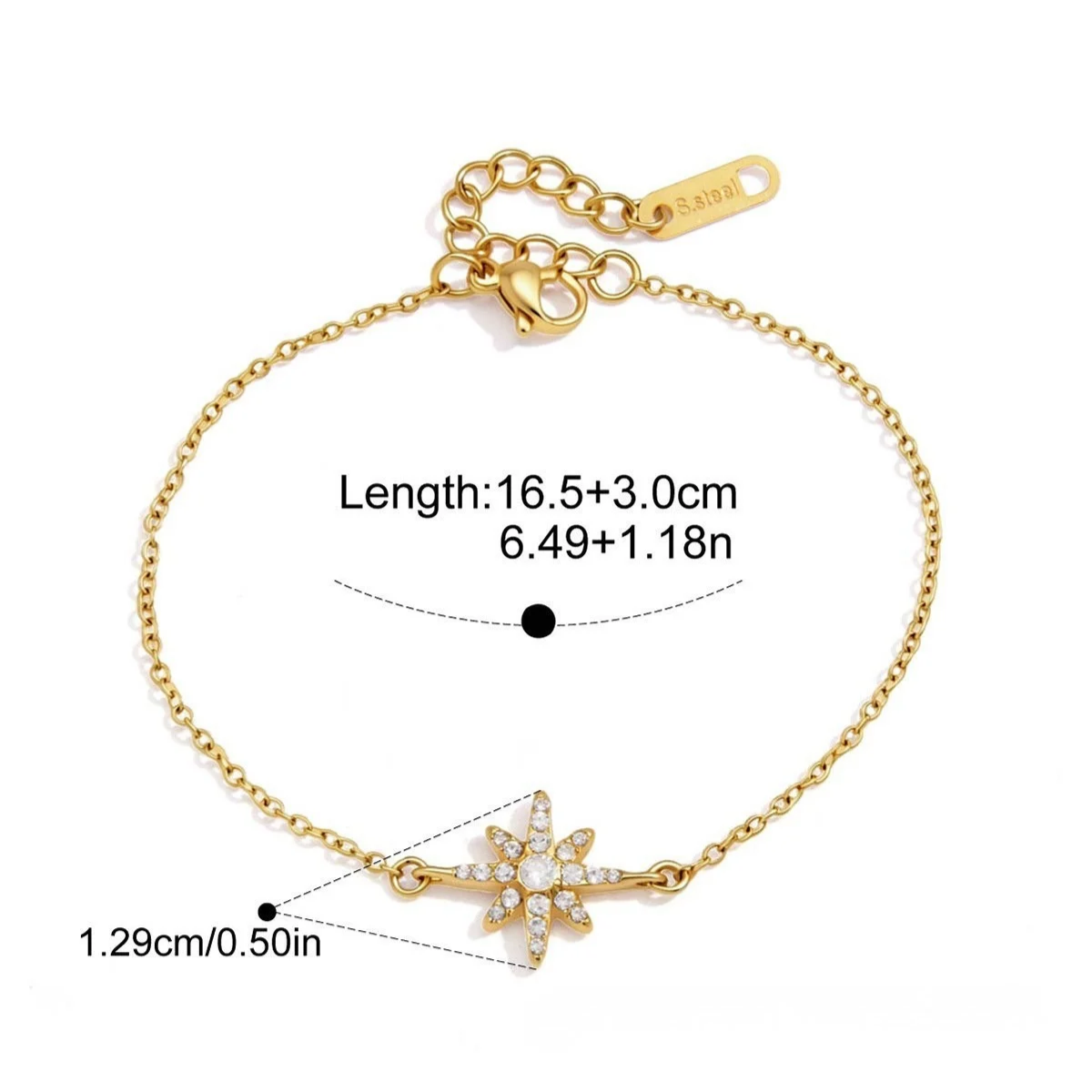 Celestial Starburst Stacking Bracelet — One Gold Starburst · Gold