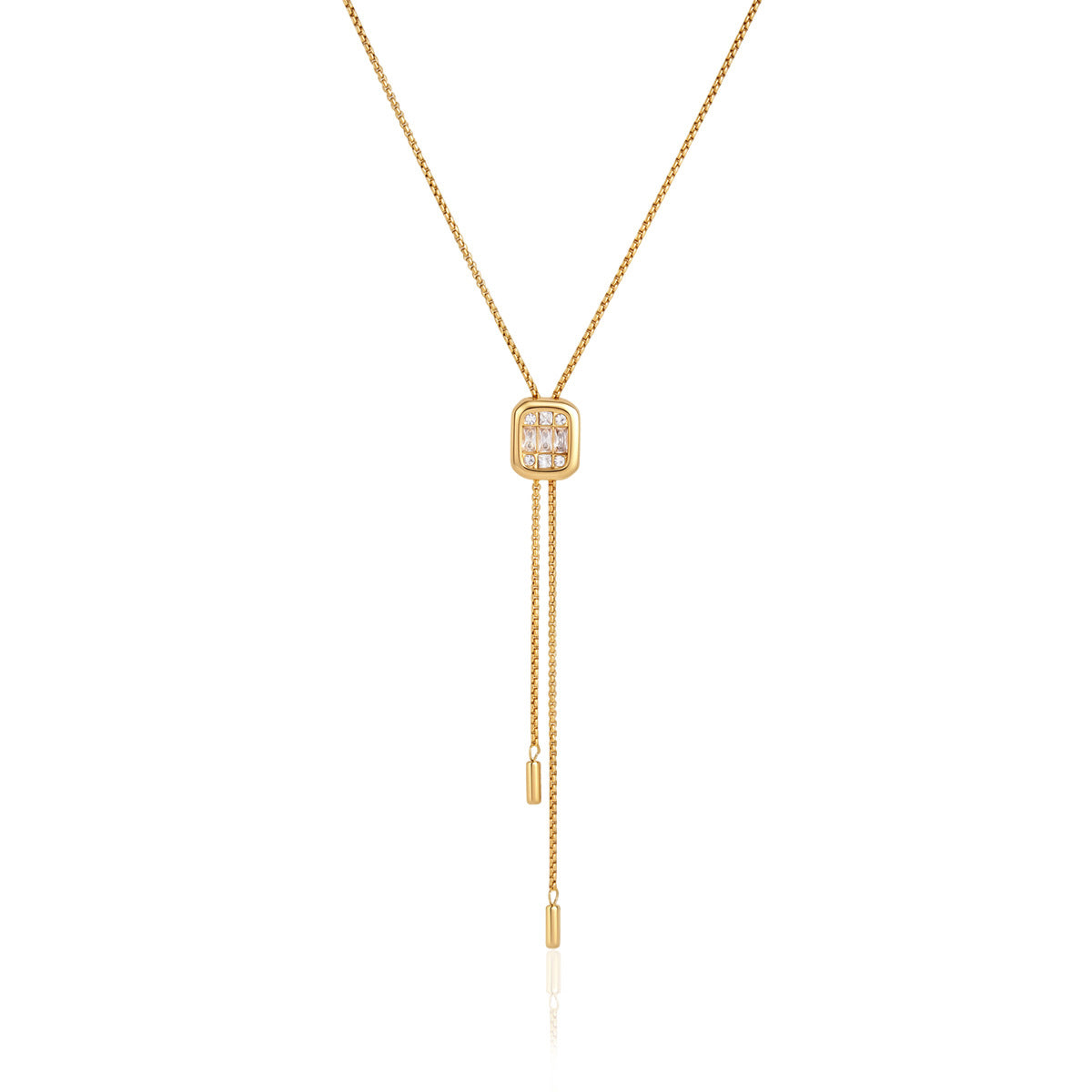 Adjustable CZ Slider Lariat Necklace