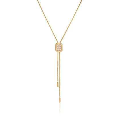 Adjustable CZ Slider Lariat Necklace