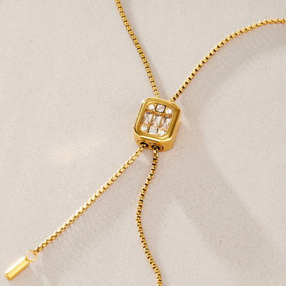 Adjustable CZ Slider Lariat Necklace — view 5