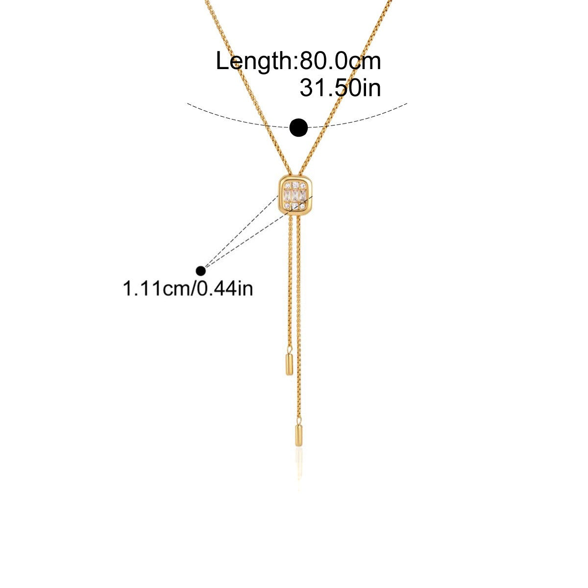Adjustable CZ Slider Lariat Necklace — Dainty Adjustable Slider Necklace · Gold