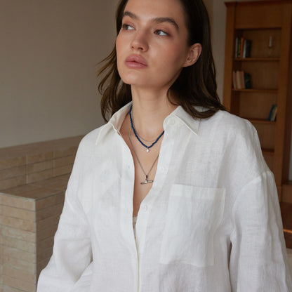 Blue Bead & T-Bar CZ Layering Set — view 4