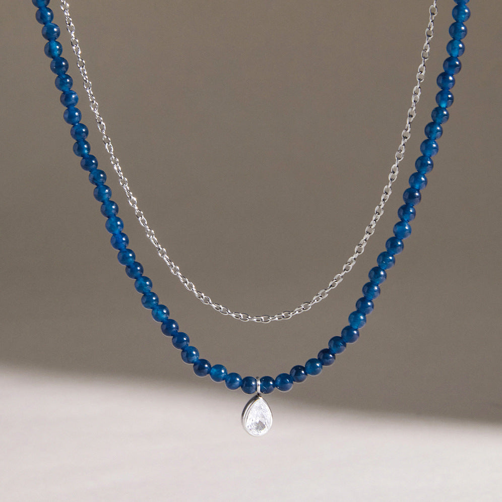 Blue Bead & T-Bar CZ Layering Set — view 5