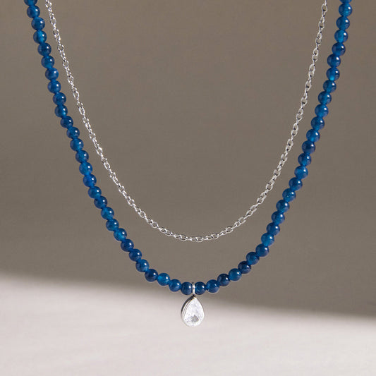 Blue Bead & T-Bar CZ Layering Set — view 5