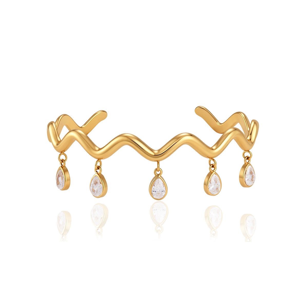 Wavy CZ Bangle & Bracelet Series