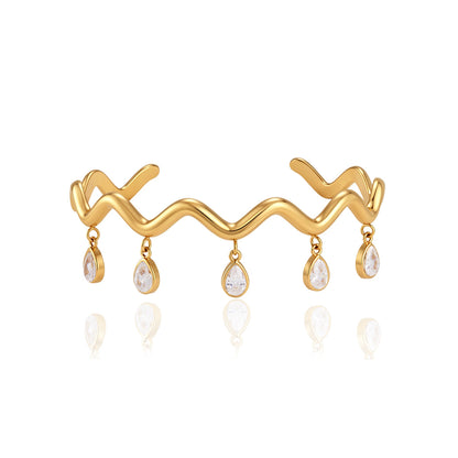 Wavy CZ Bangle & Bracelet Series