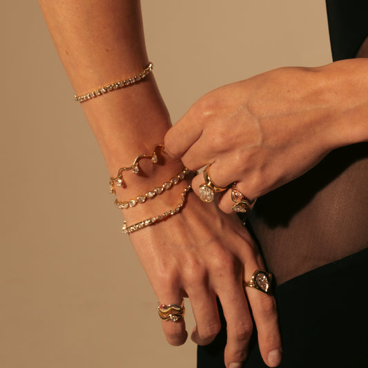 Wavy CZ Bangle & Bracelet Series — view 2