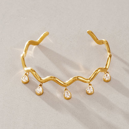Wavy CZ Bangle & Bracelet Series — view 4