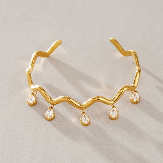 Wavy CZ Bangle & Bracelet Series — view 4
