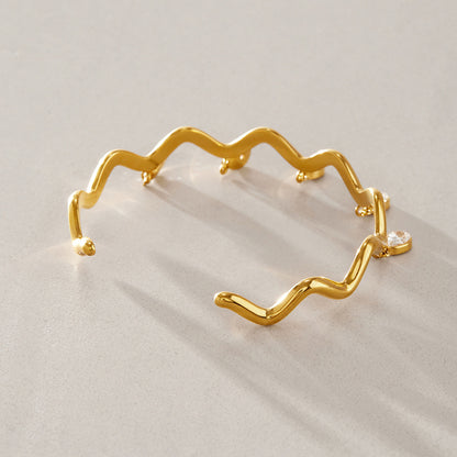 Wavy CZ Bangle & Bracelet Series — view 5