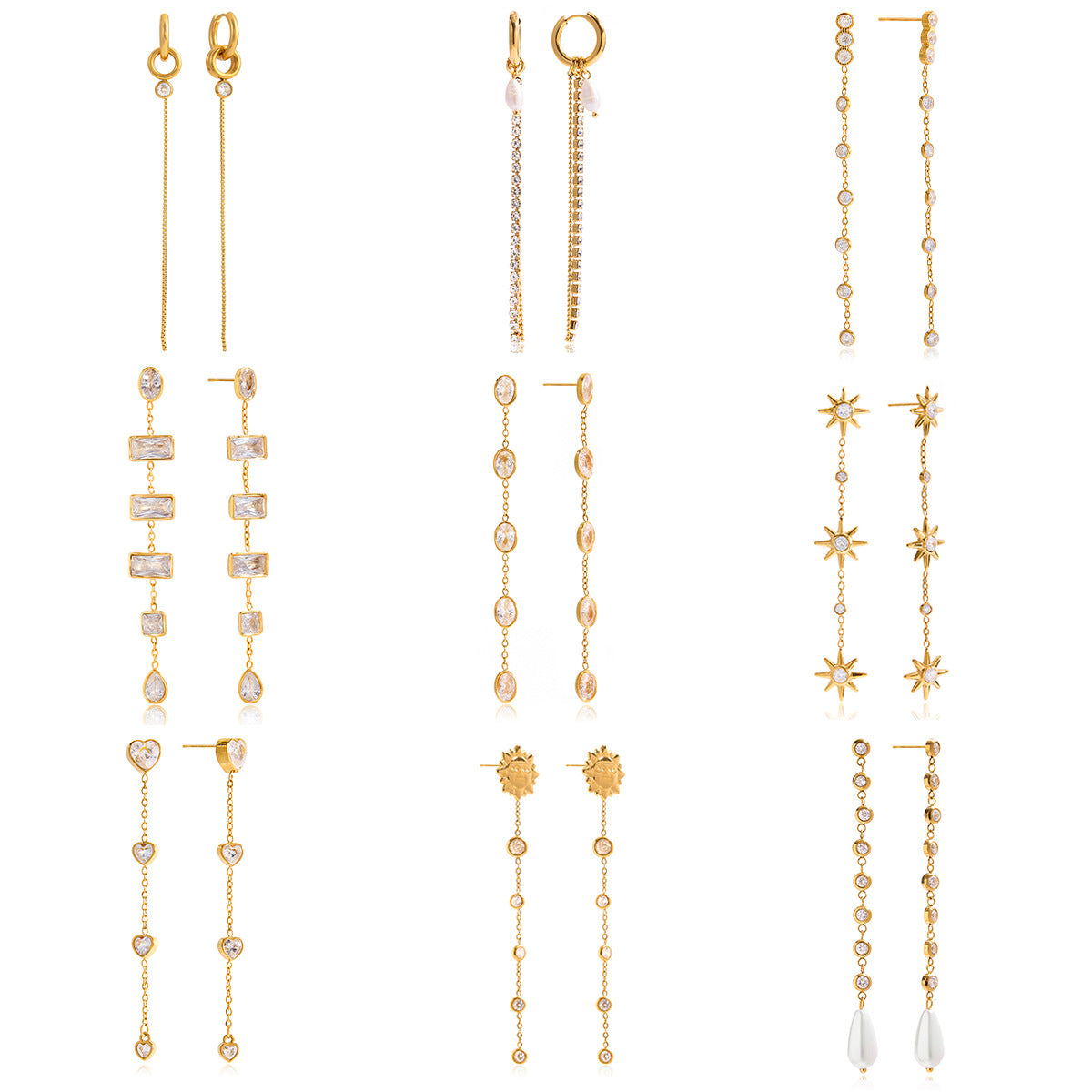 Dangle Drop CZ Earrings Collection