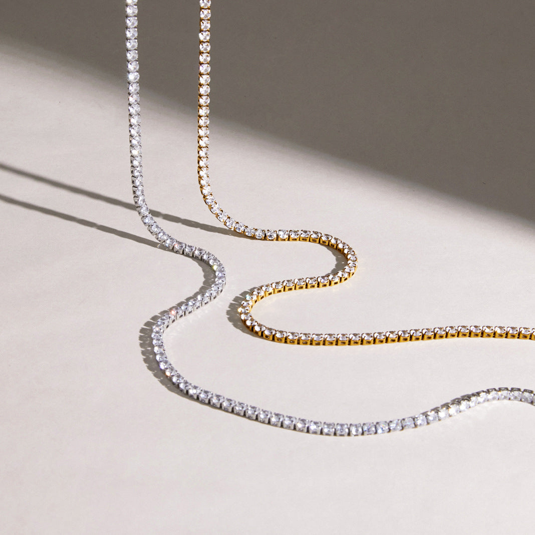 Classic 3mm CZ Tennis Necklace Series — view 4