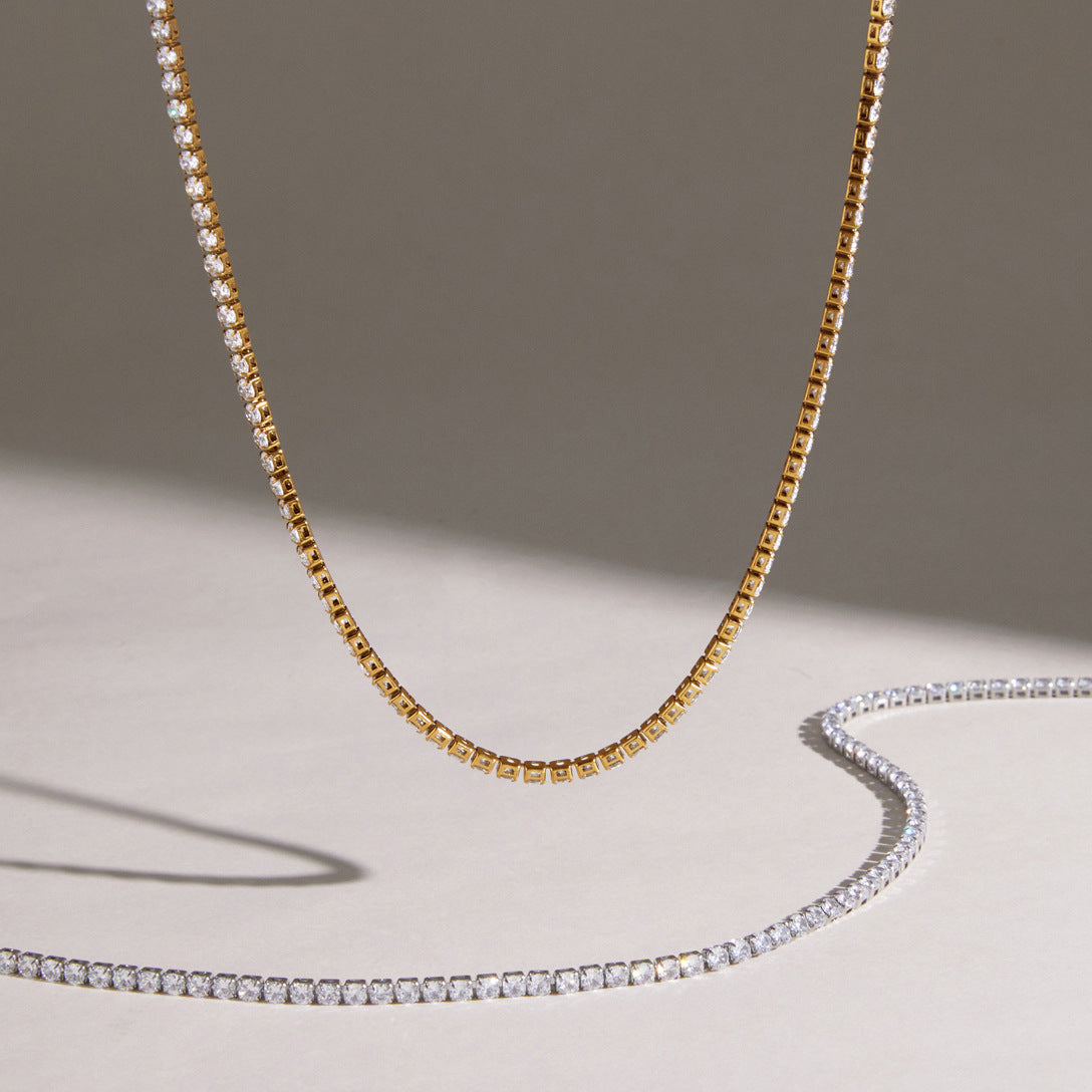 Classic 3mm CZ Tennis Necklace Series — view 5