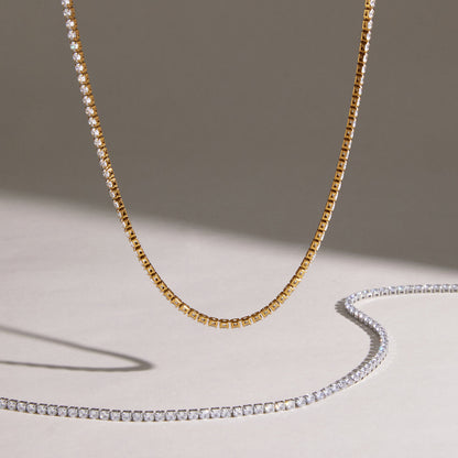 Classic 3mm CZ Tennis Necklace Series — view 5