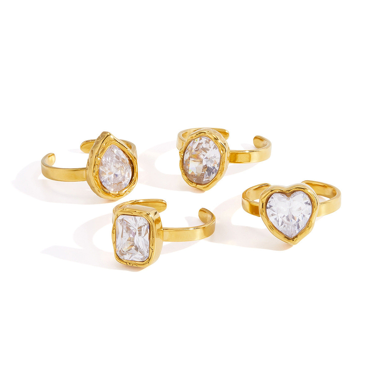 Vintage Wave CZ Open Ring Series