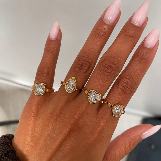 Vintage Wave CZ Open Ring Series — view 2
