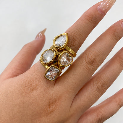 Vintage Wave CZ Open Ring Series — view 3