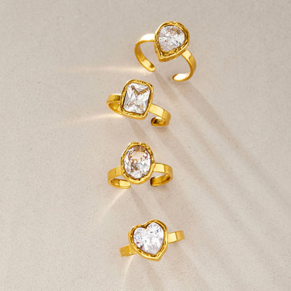 Vintage Wave CZ Open Ring Series — view 4