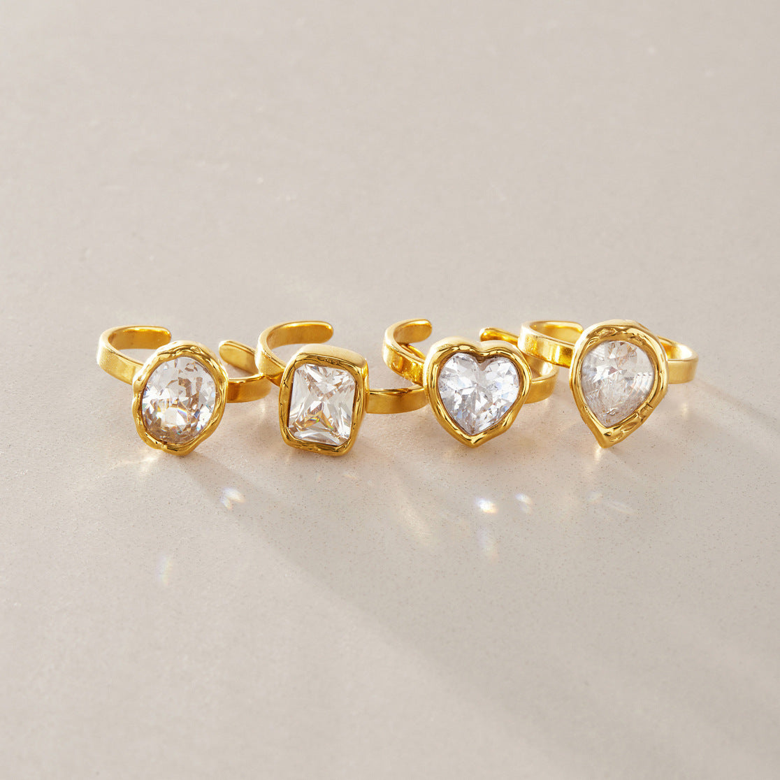 Vintage Wave CZ Open Ring Series — view 5