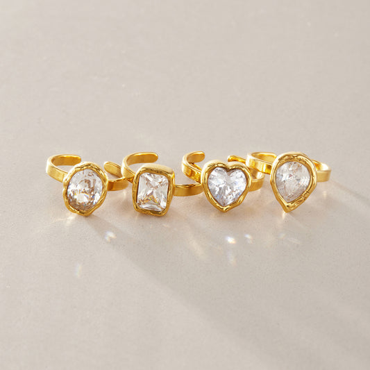 Vintage Wave CZ Open Ring Series — view 5