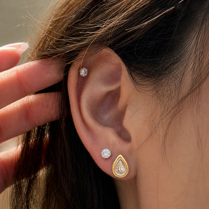 Vintage CZ Stud & Ear Cuff Set — view 3