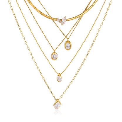 Vintage CZ Pendant Necklace Collection