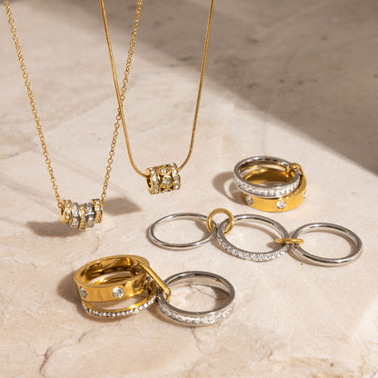 Two-Tone CZ Necklace & Ring Series