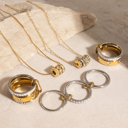 Two-Tone CZ Necklace & Ring Series — view 4