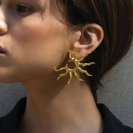 Vintage Sculptural Gold Tone Earring Series — view 3