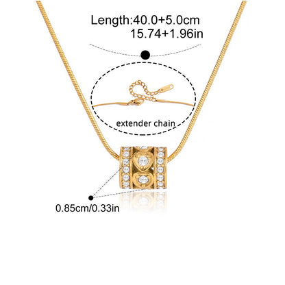 Two-Tone CZ Necklace & Ring Series — Cylinder Necklace · Two Tone