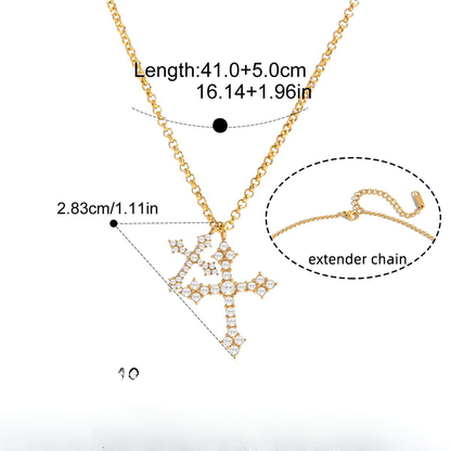 Vintage Ornate CZ Cross Necklace Series — Pavé Vintage Cross Necklace · Gold